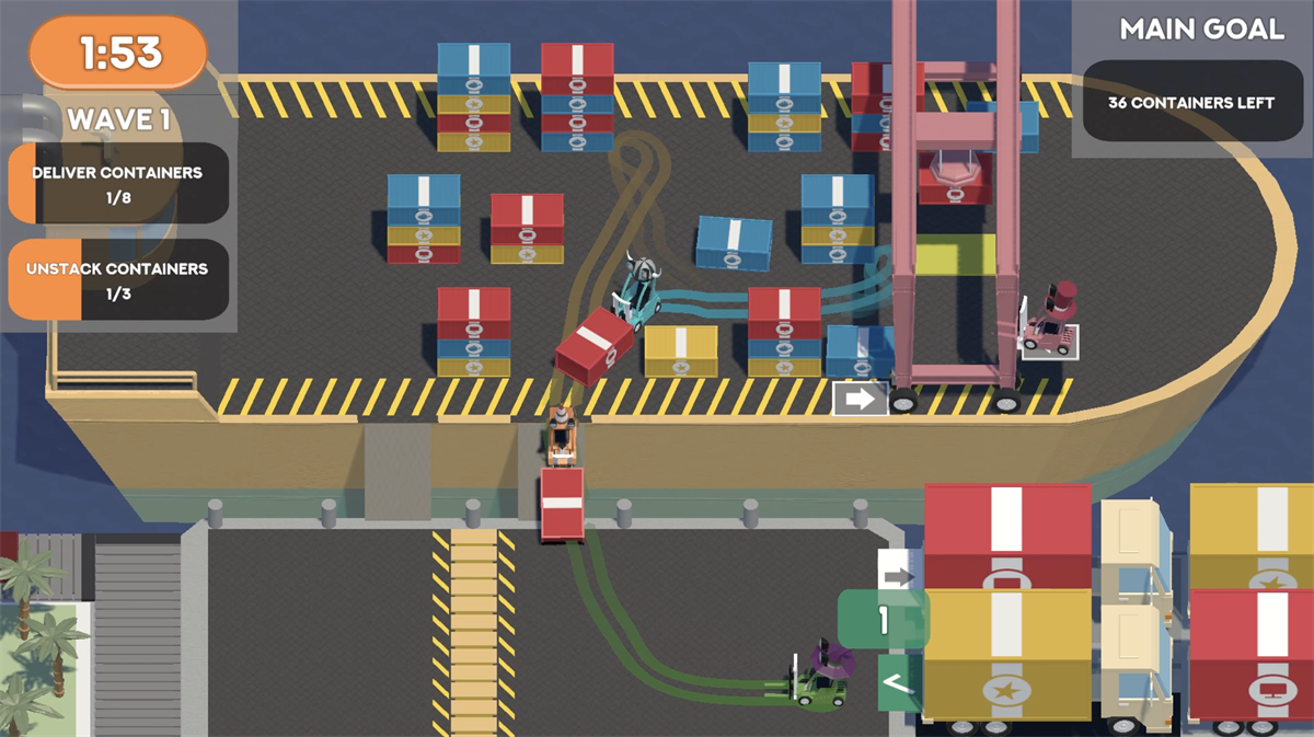 Screenshots aus dem Spiel „Container Masters“